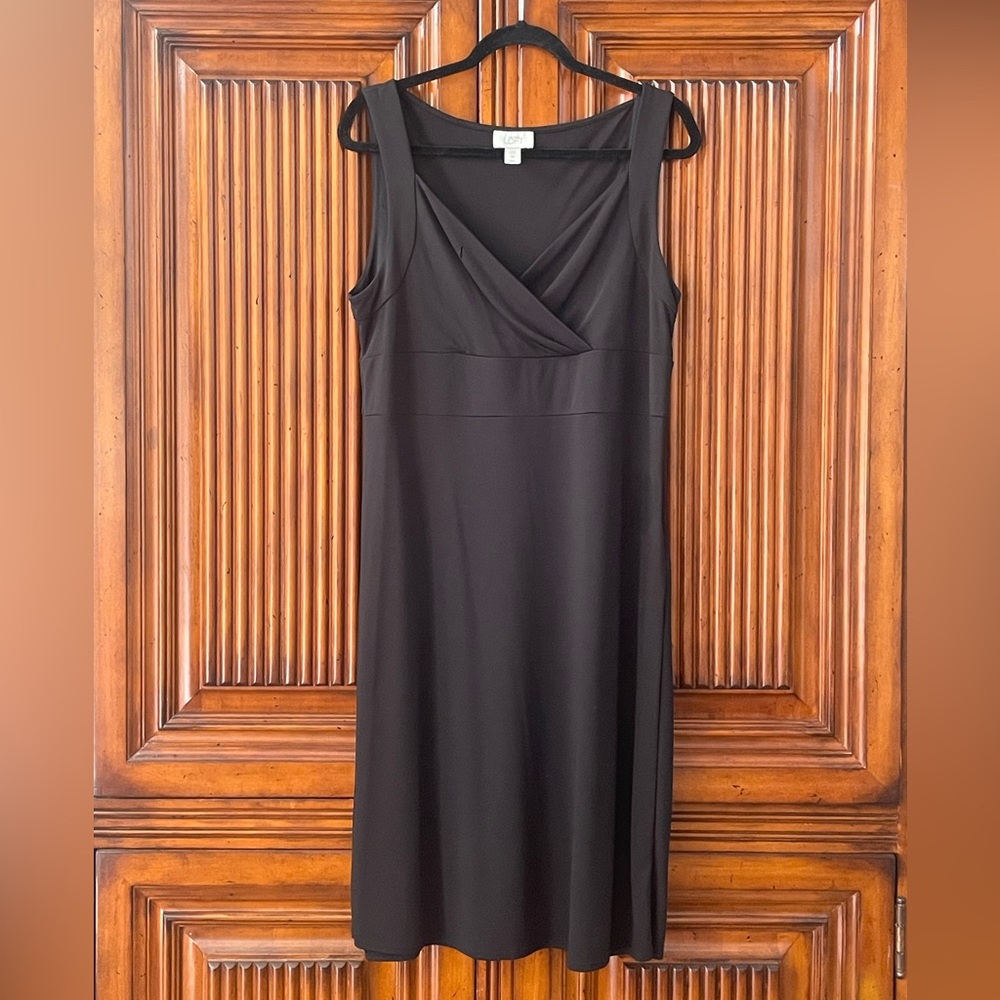 LOFT Black Sleeveless Midi Dress